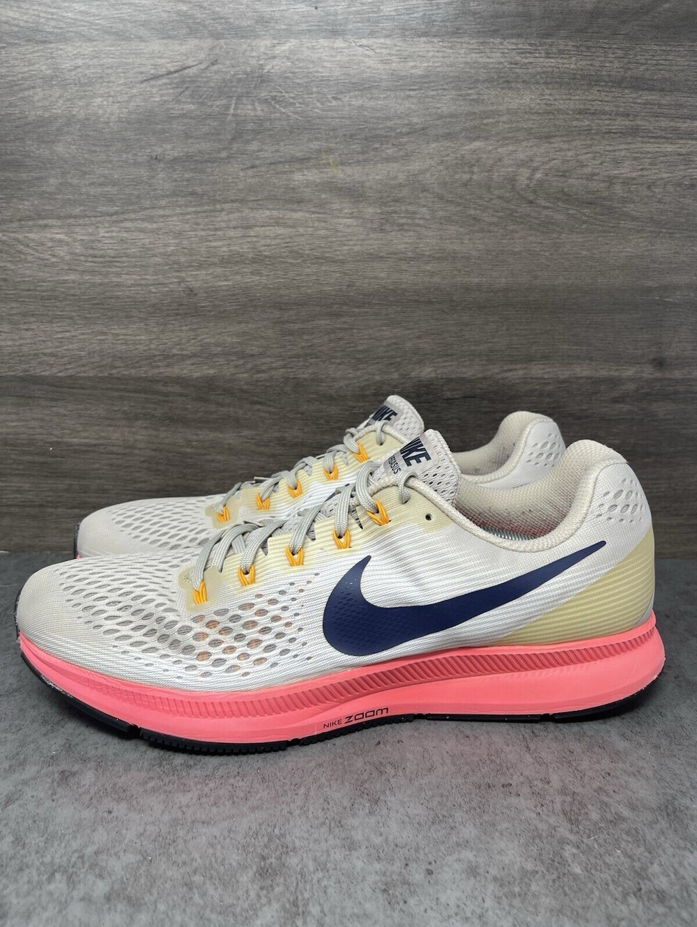 Nike Air Zoom Pegasus 34 Moon Particle Size 14 Mens Grey Pink Running 880555-200